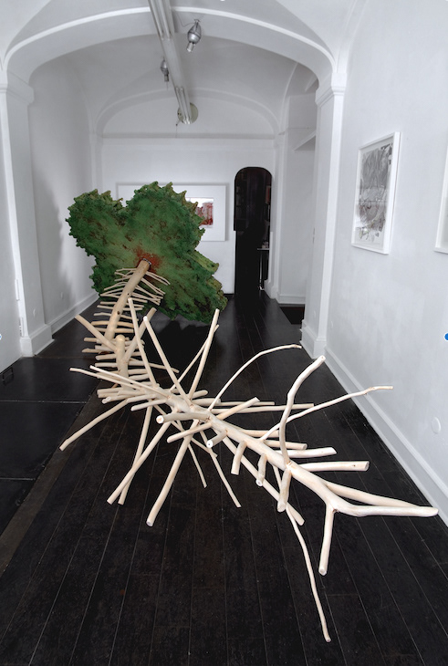 Cellula phantastica. 460 x 196 x 170 cm. 2007. Noyer non traité, microbilles de polystyrène, polyfoam et acrylique