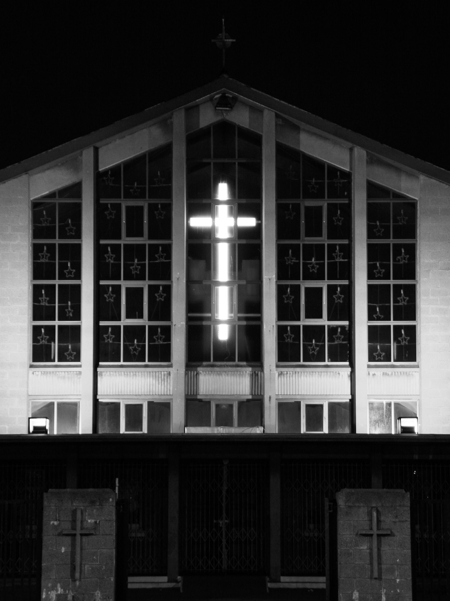 Illuminated Facade of the Church of Our Lady of the Assumption