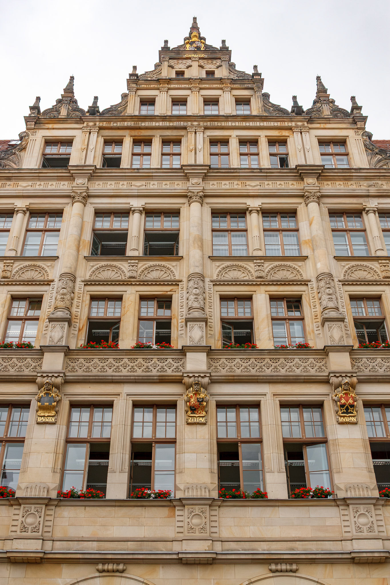 Ornate Neo Renaissance facade of the historic Görlitz post office