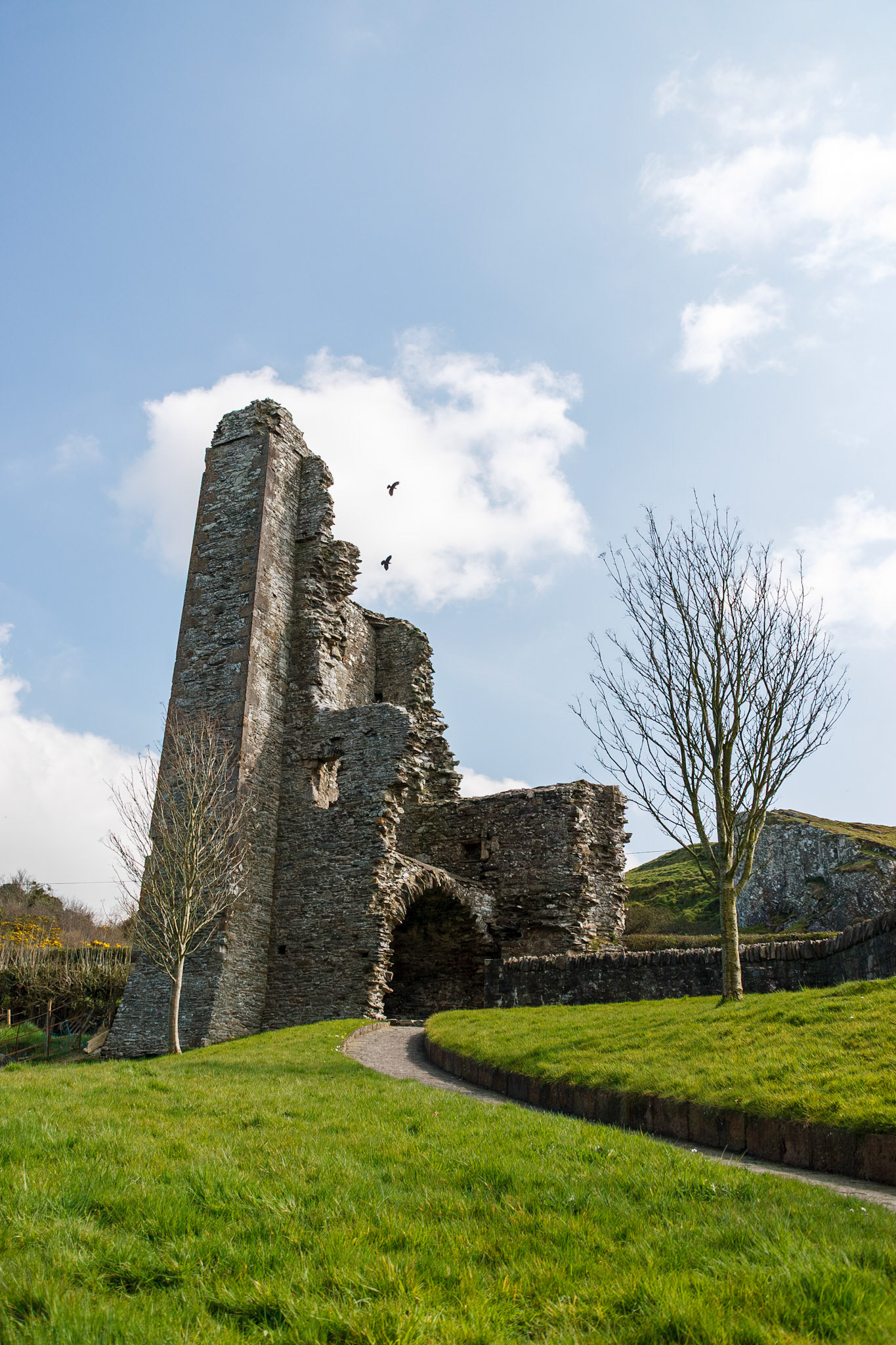 Ancient stone ruins under blue sky