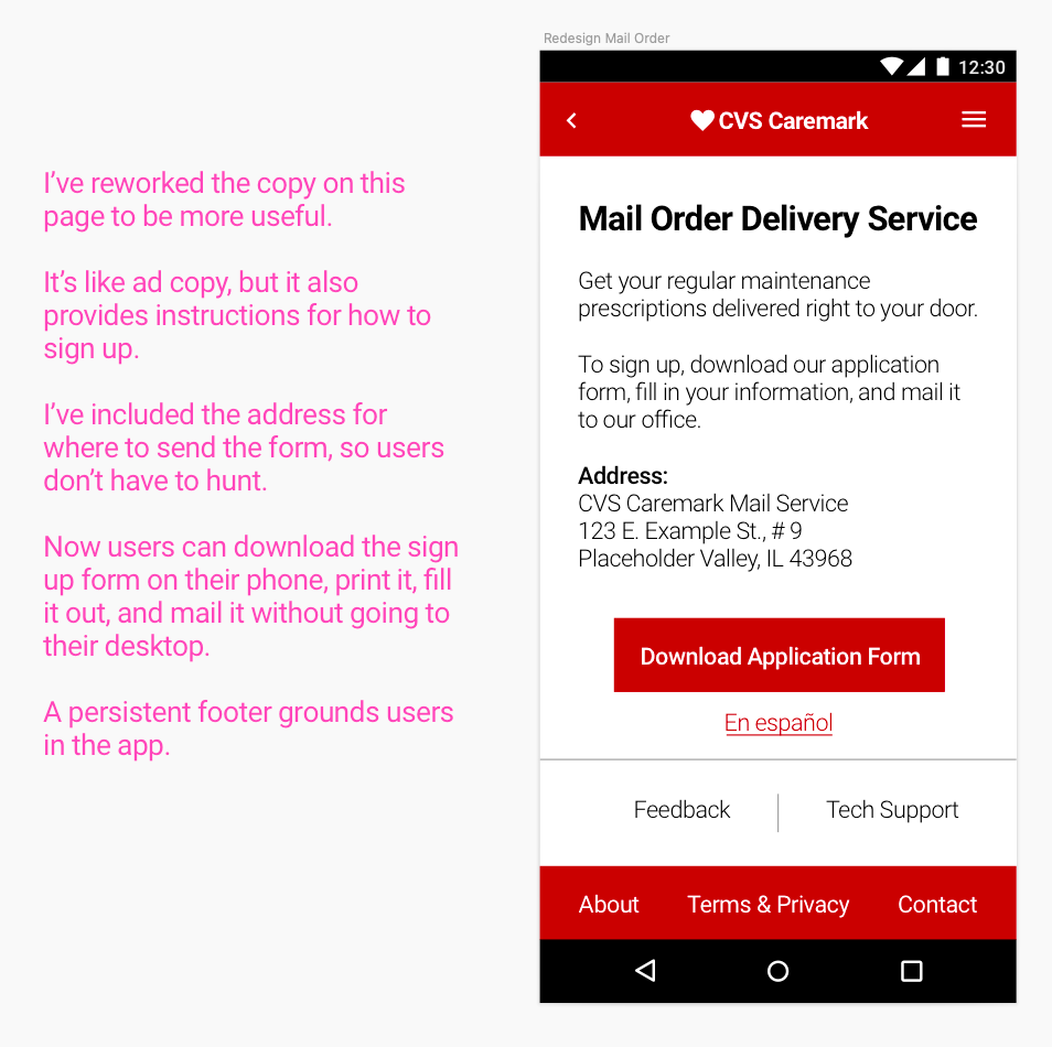 Updates let users start mail service from the app