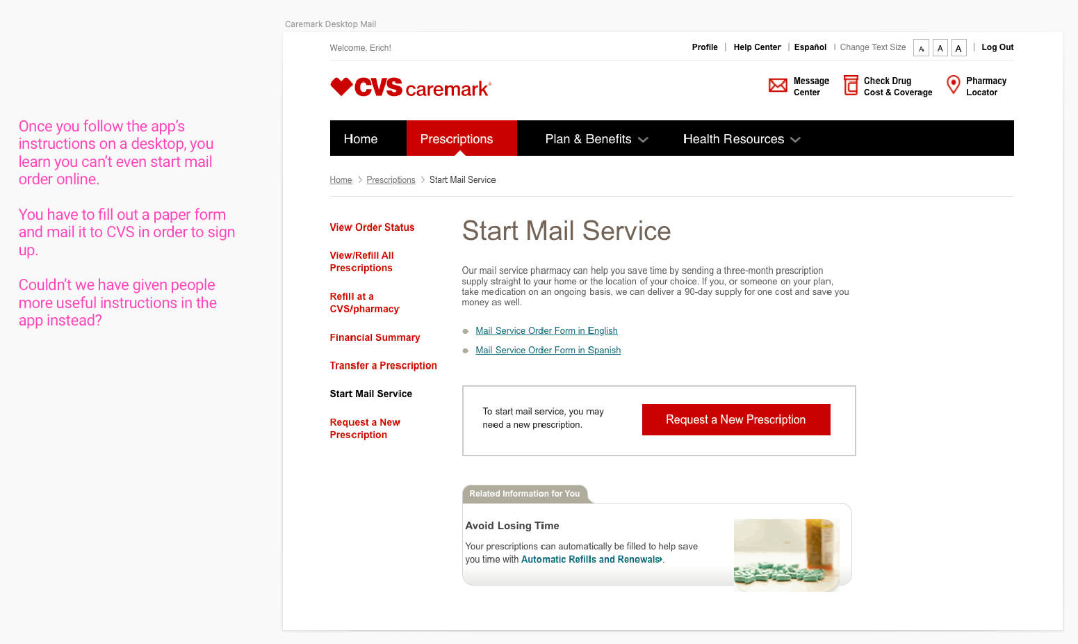 Supporting screenshot of the desktop website (as of 2019)