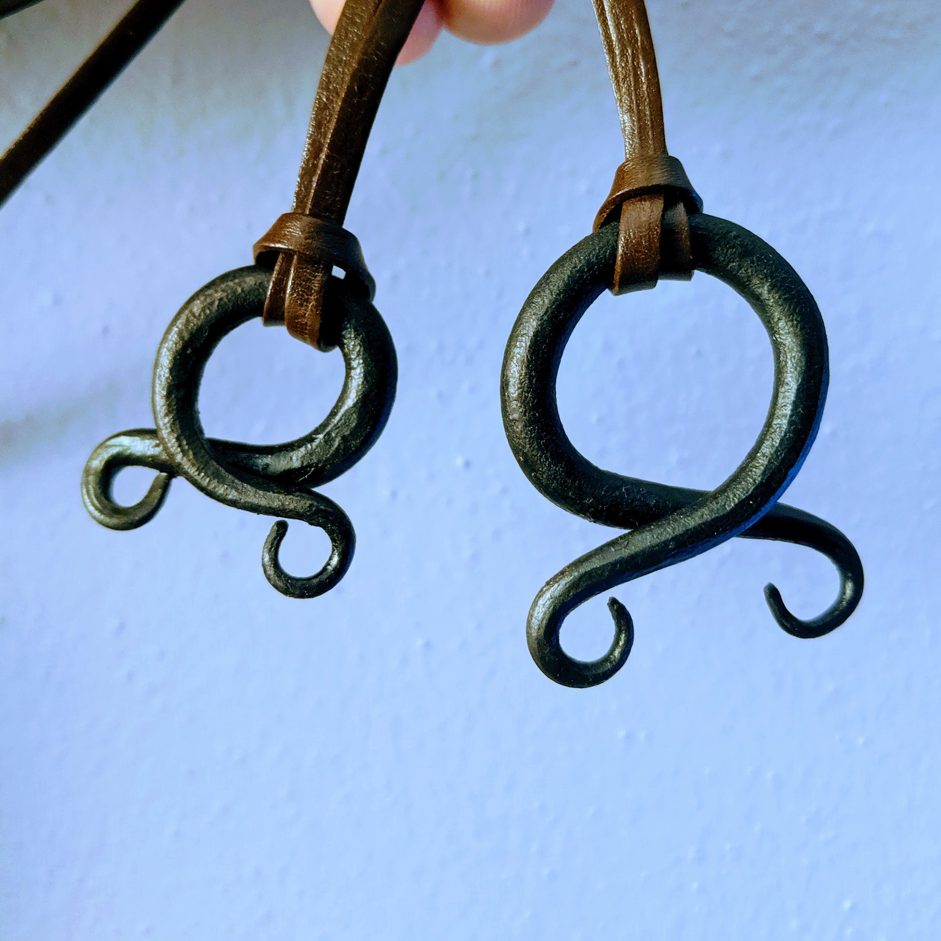Troll's cross pendants, hand forged in coal fire