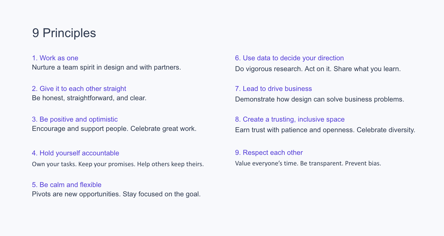 9 culture principles developed to capitalize on opportunities