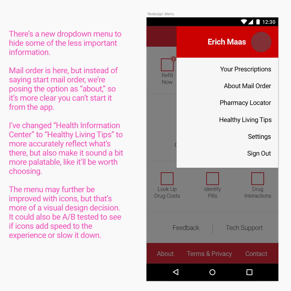 New menu contains tertiary tools for a cleaner home screen