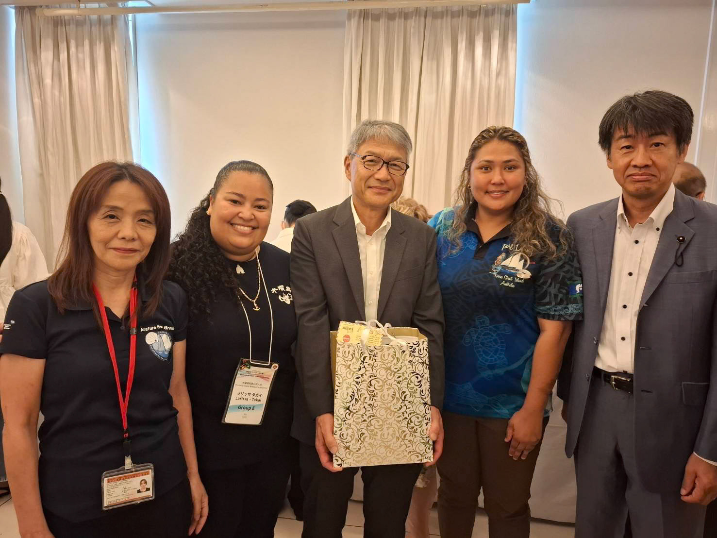 LtoR: MIsa Hirose, Larissa Takai, Governor Izumi Miyazaki