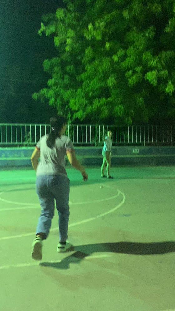 They let us into a game - we beat her 11 and 14 year old cousins... no big deal...
