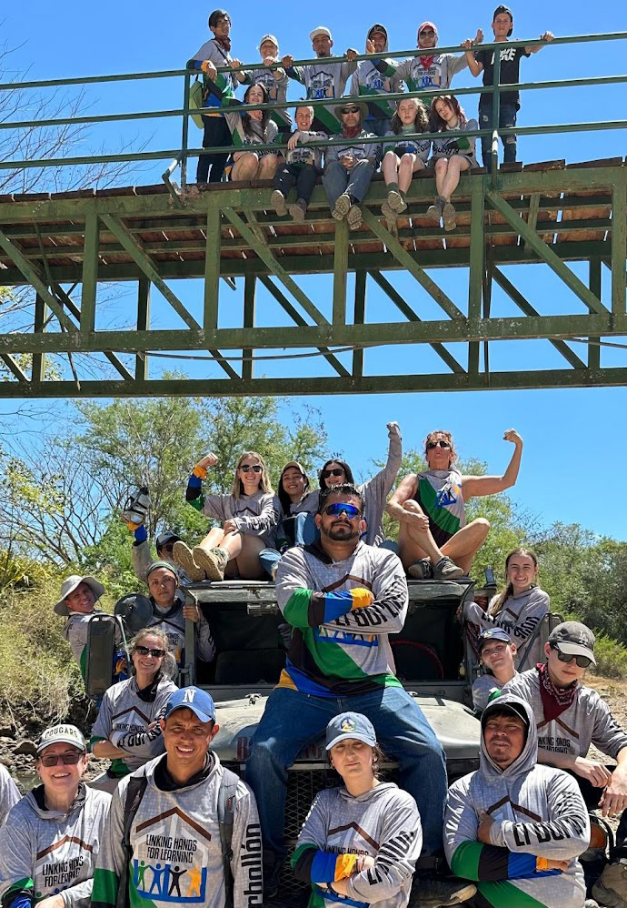 Every day we passed by this unique bridge. Today we decided to stop for a group photo on the truck!