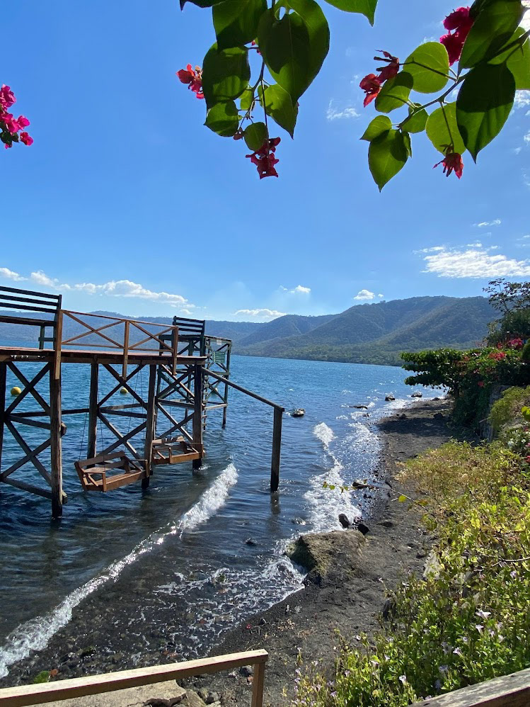 Today we travel to a hotel near the airport in Managua. We stop at this volcanic lagoon along the way to swim, eat, relax, and recoup from the trip.