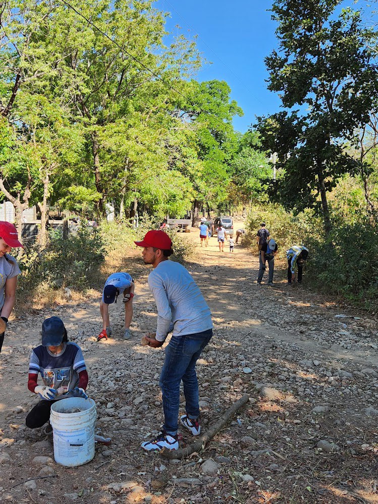 We collected rocks from the side of the road,
