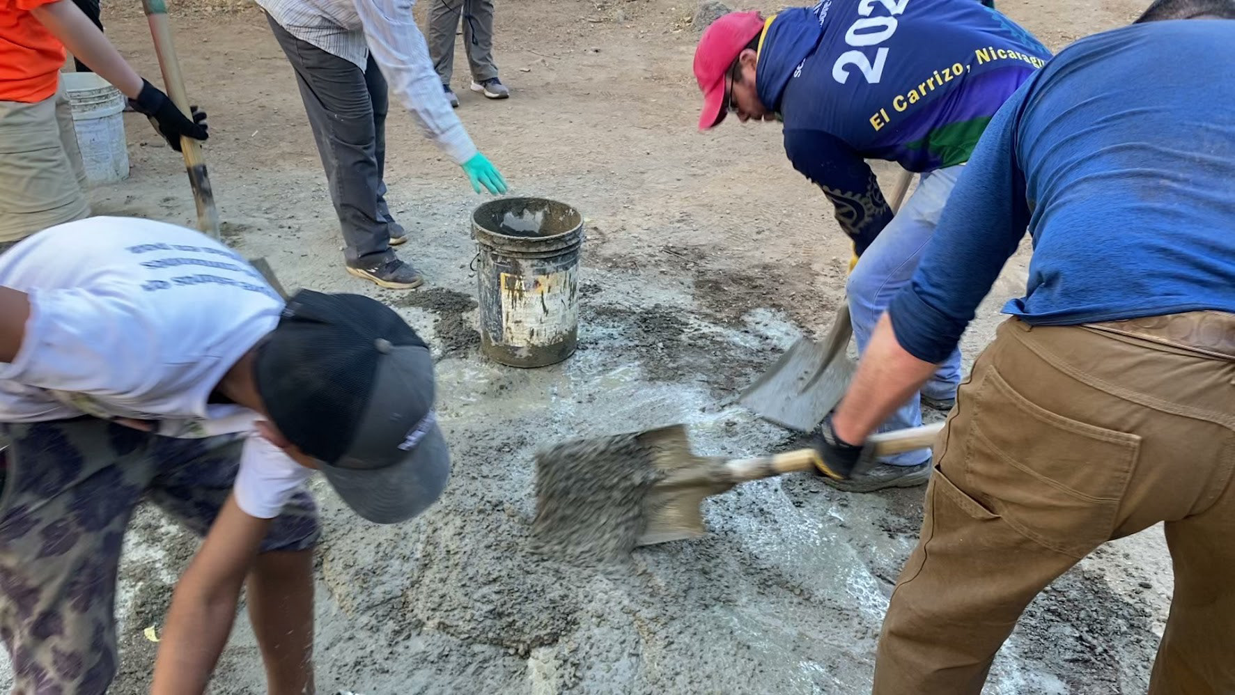 Mixing concrete