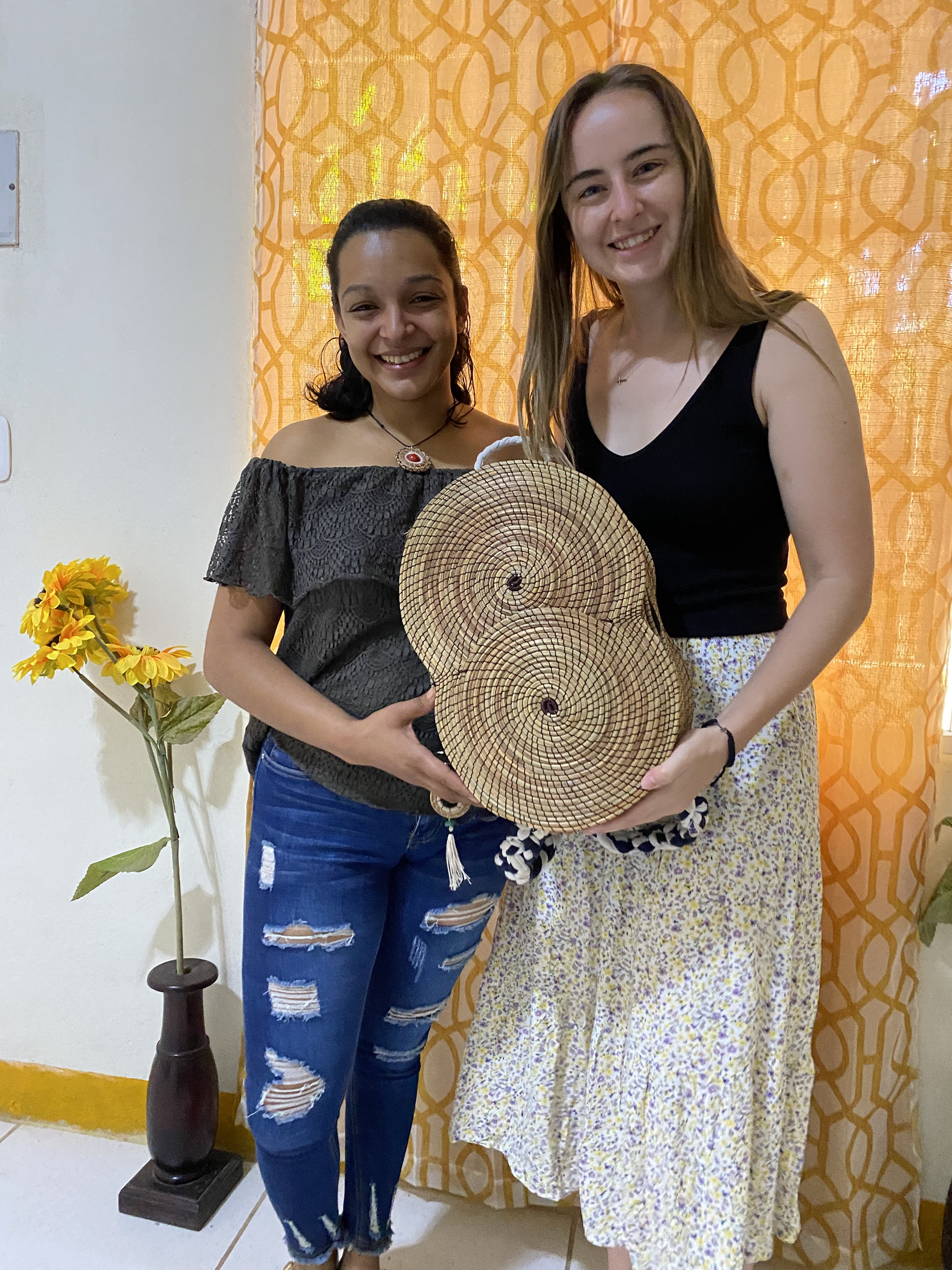 Anielka Martínez, the weaver from Ocotal who constructed this backpack by hand, and I on my last day in Nicaragua.