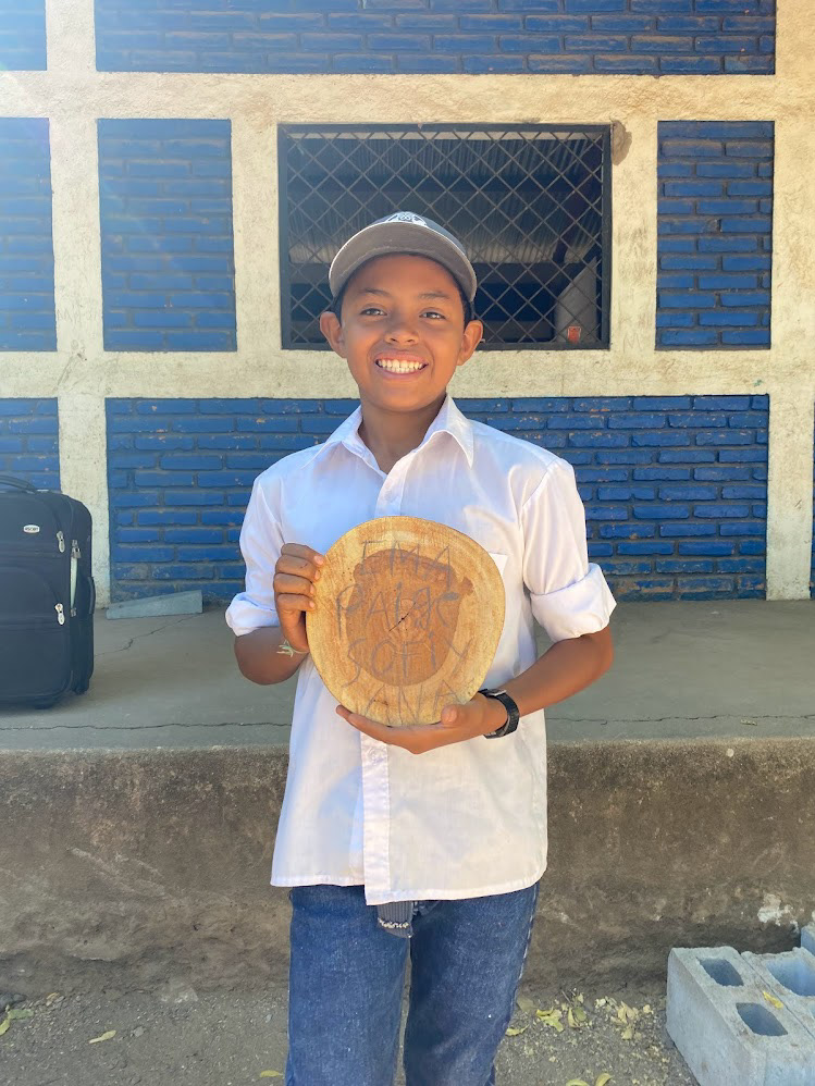 Day 8: When we got to El Borbollón, Hector gave me this piece of wood he made for us.