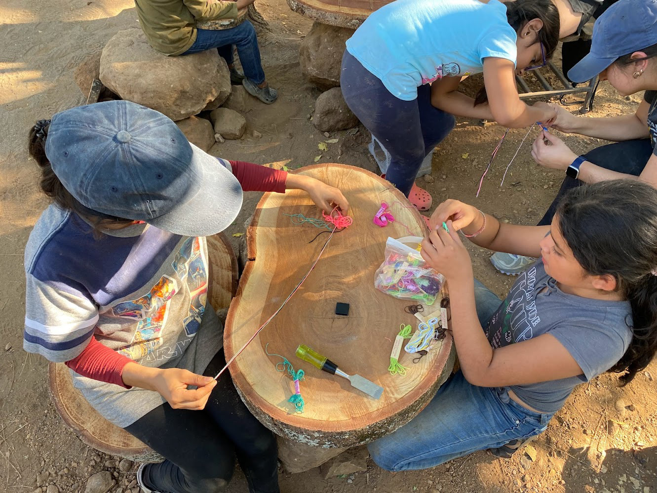 Those who shyed from competition stuck to friendship bracelet making