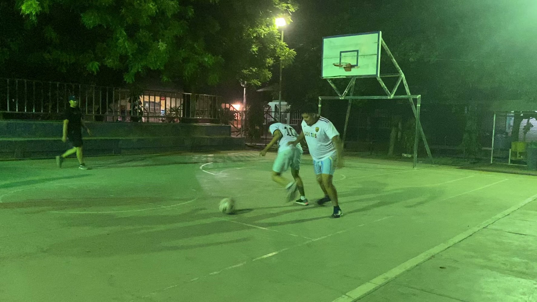 After dinner, Ana and I went to play soccer with her brother and cousins.