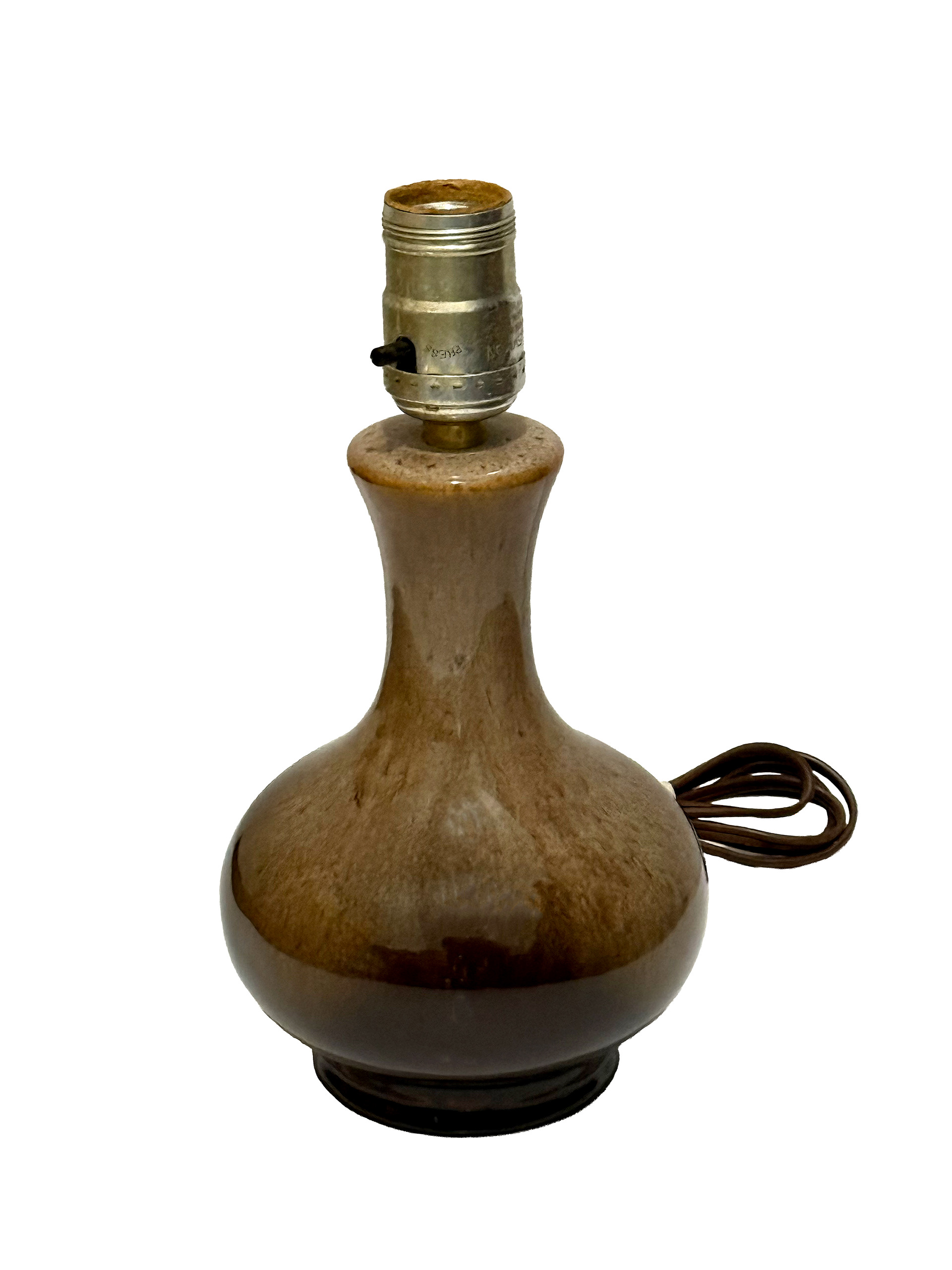Leviton Small Brown Glazed Lamp (Height 9 in)