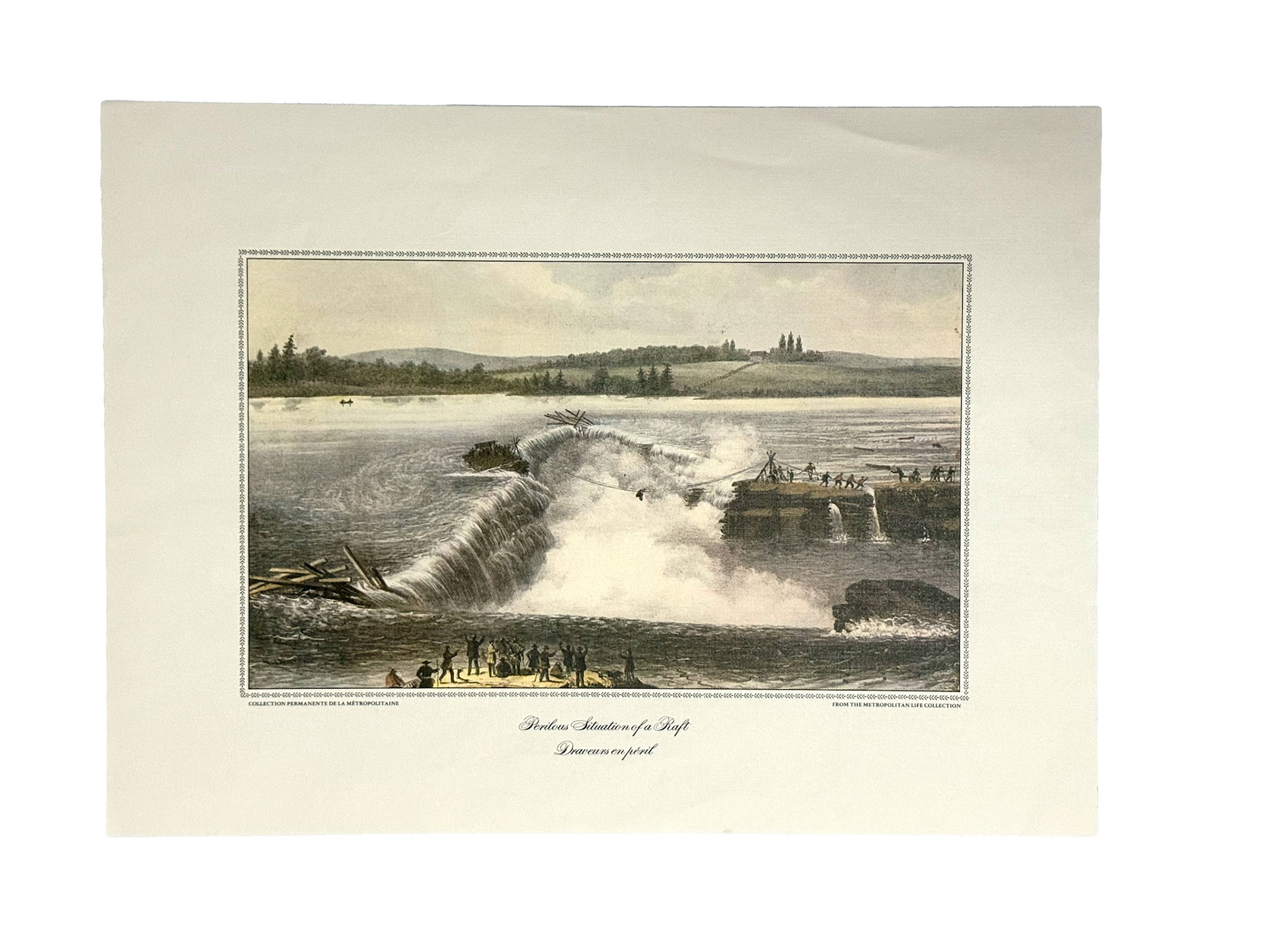 "Perilous Situation of a Raft" Lithograph: William S. Hunter