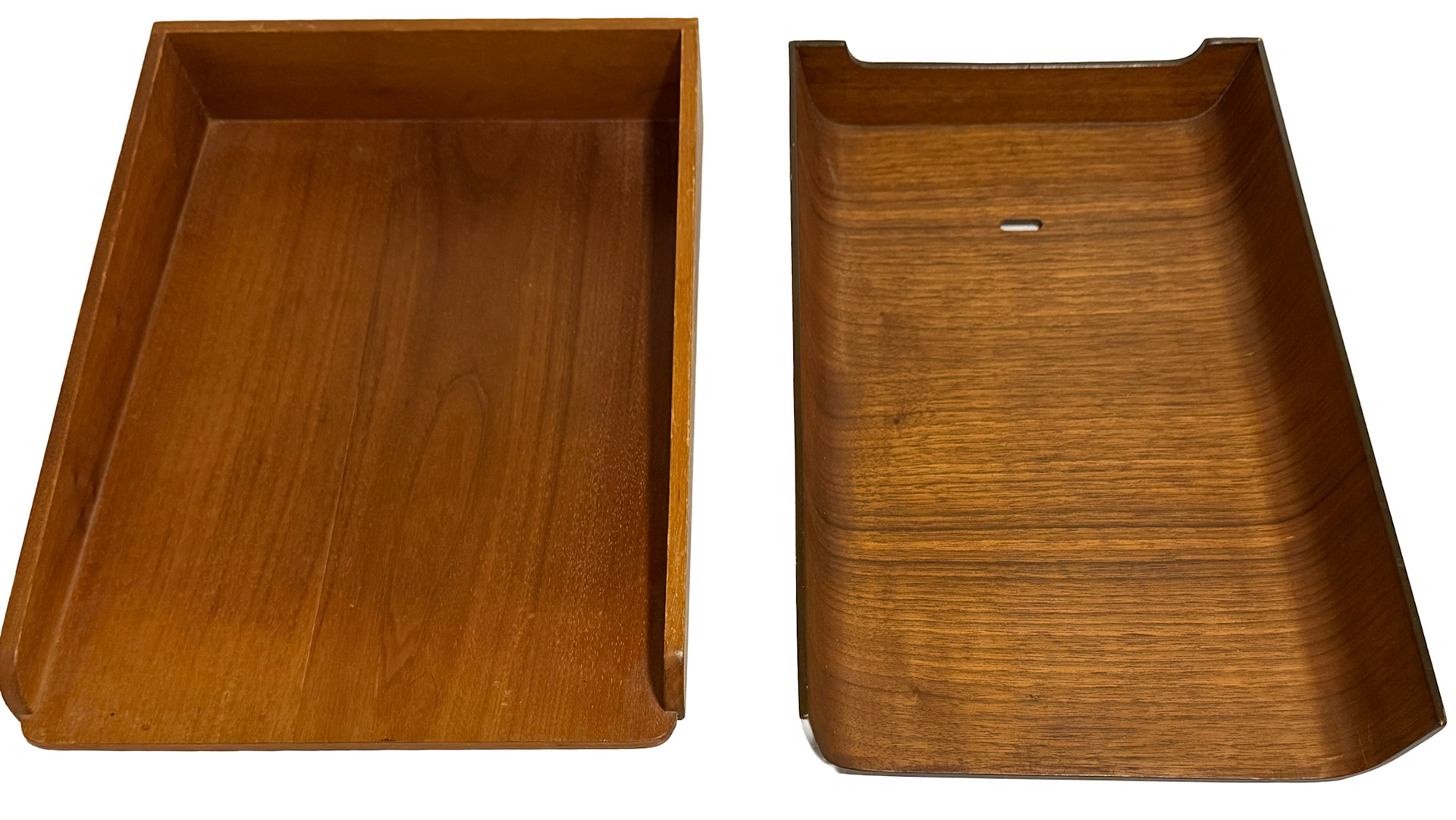 2 Teak Letter Trays