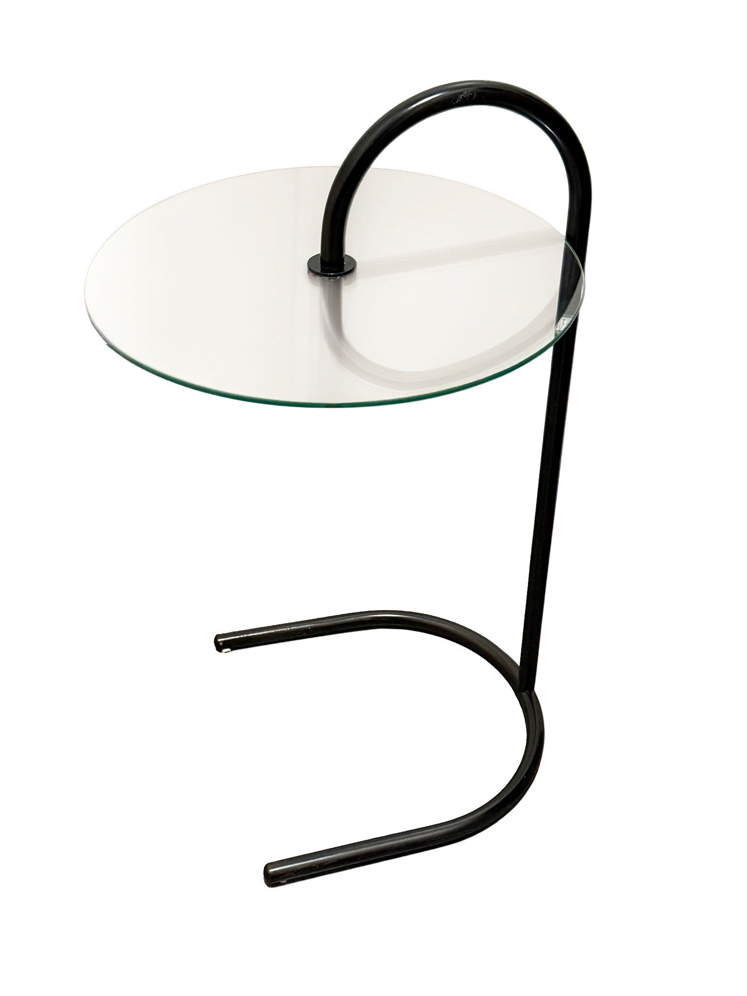 IKEA 80s RY Black Glass Side Table  (Height: 27.5 in, Width: 15.63 in, Depth: 16.94 in) 