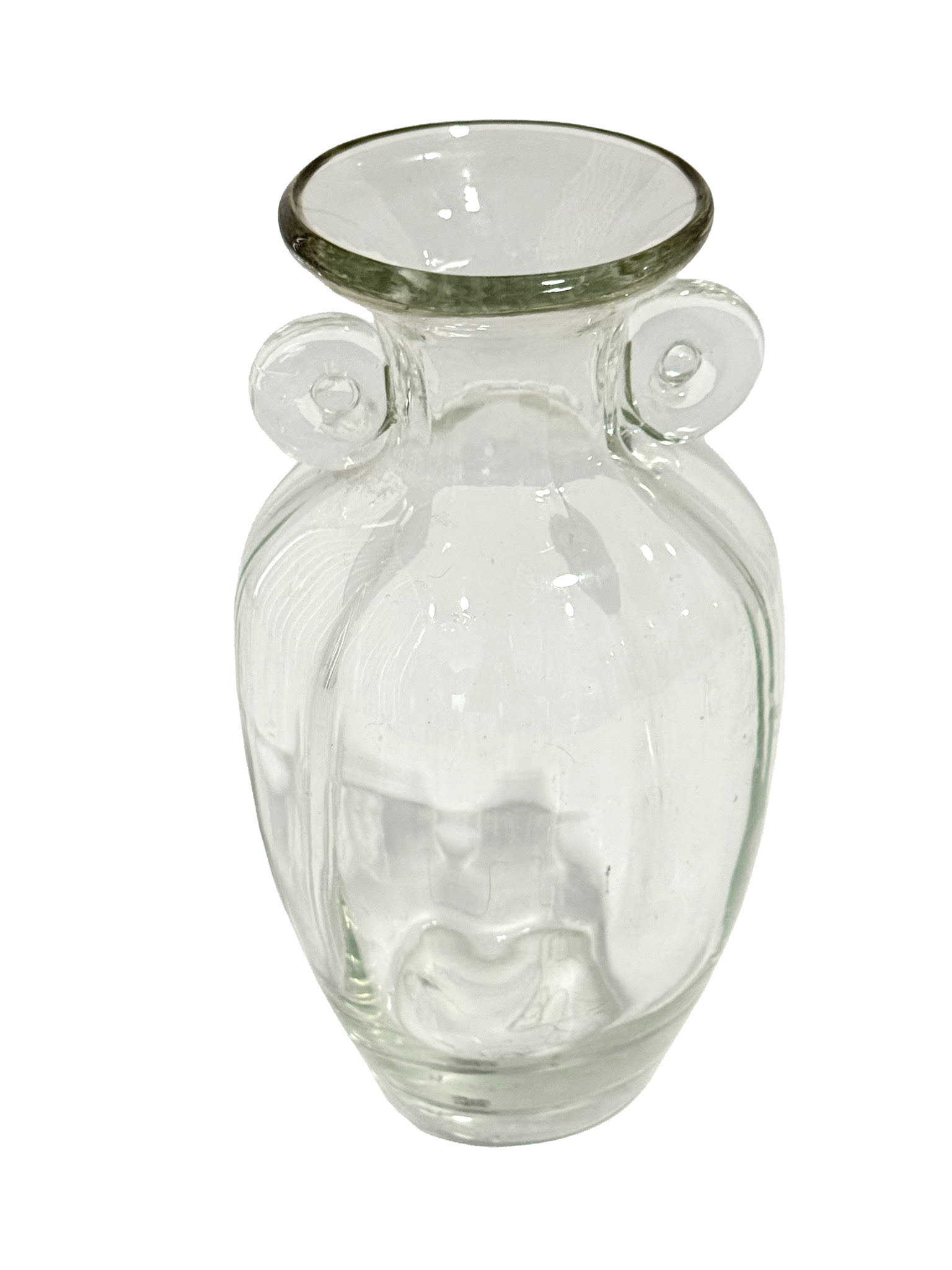 Hand Blown Scroll Handle Vase