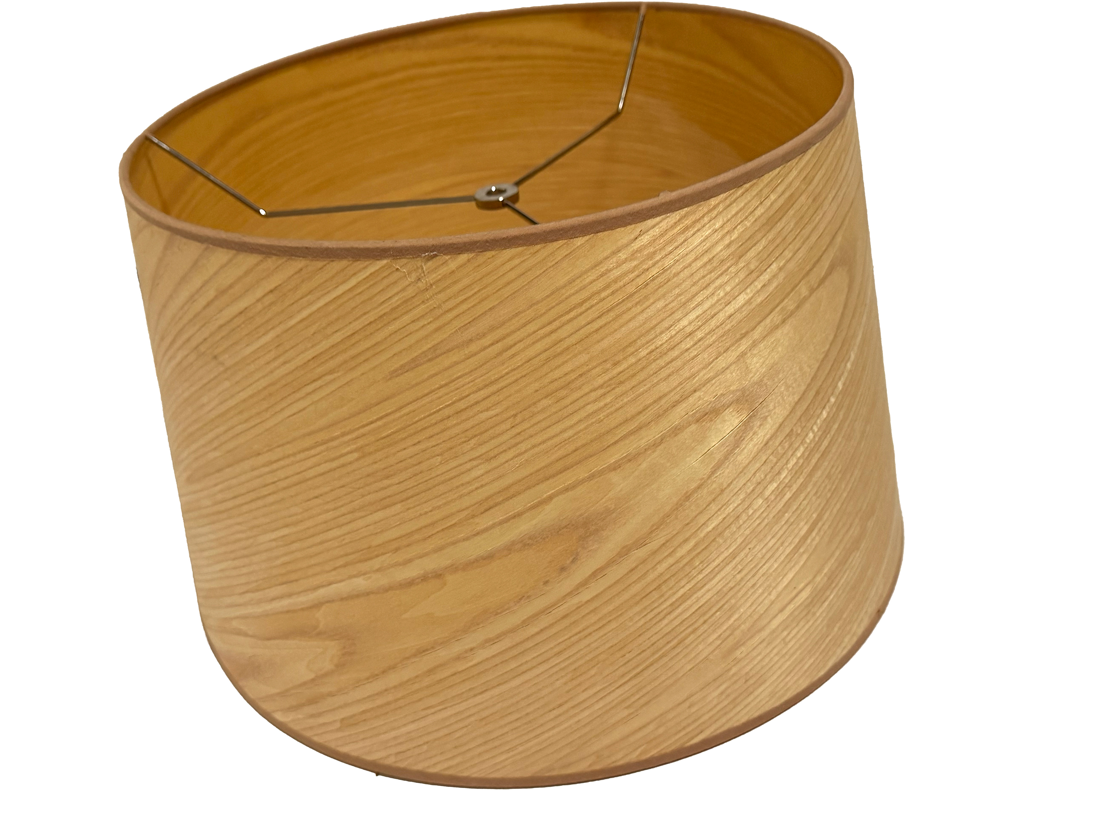 Wood Veneer Drum Lampshade Diameter 15 in, Height 11 in) 