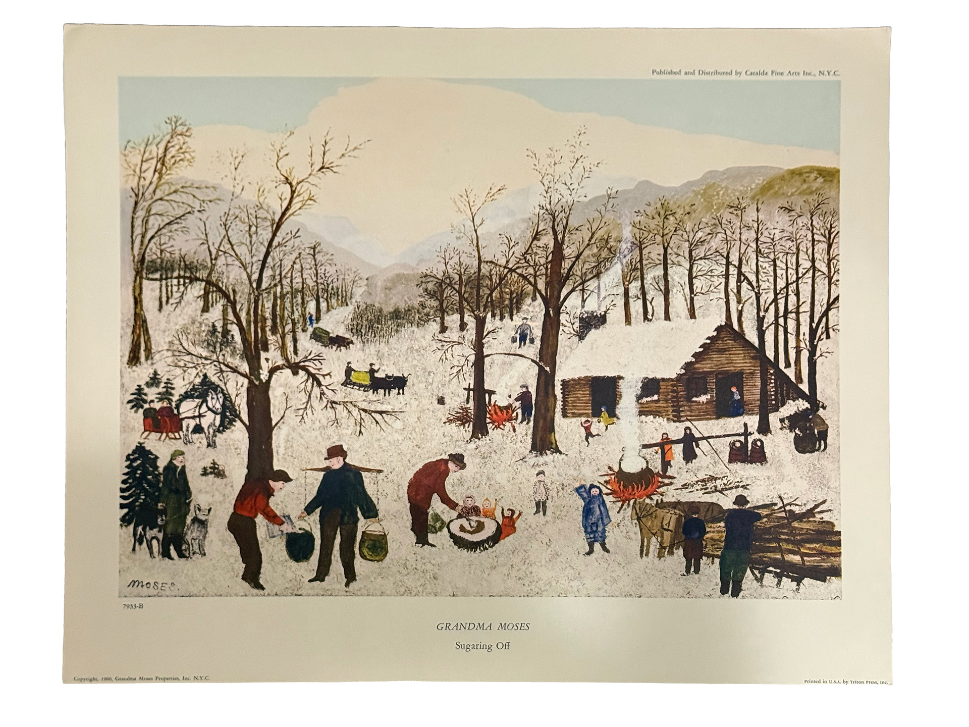'Sugaring Off' Grandma Moses Print From 1961 Portfolio