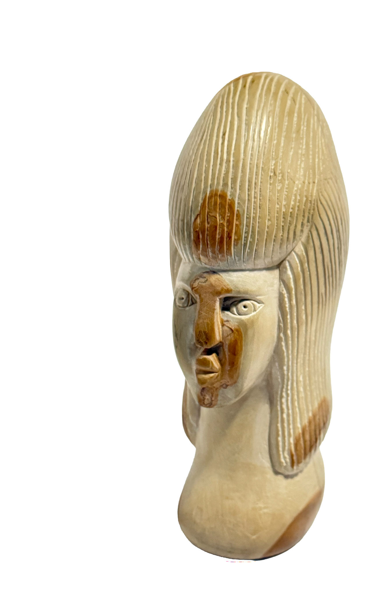 Hand Carved Stone Head Sculpture