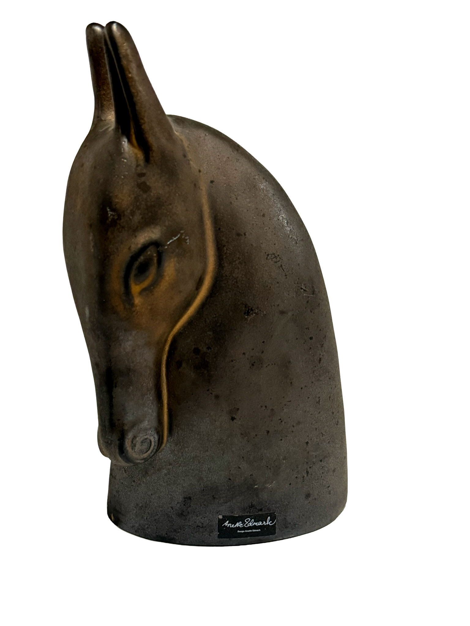 IKEA 90s: Anette Edmark Ceramic Horse Head Bookend (Height: 10.6 in, Width: 5.9 in, Depth: 3.1 in)