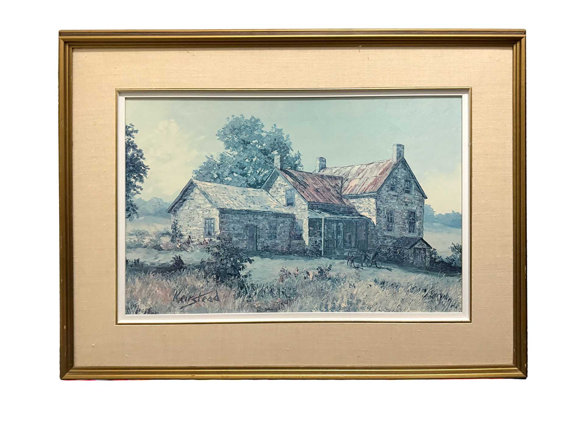 'Stone Homestead' Oil Painting James Lorimer Keirstead (Frame: 25.5 in x 34 in) (Artwork: 15.75 in x 22.5 in)