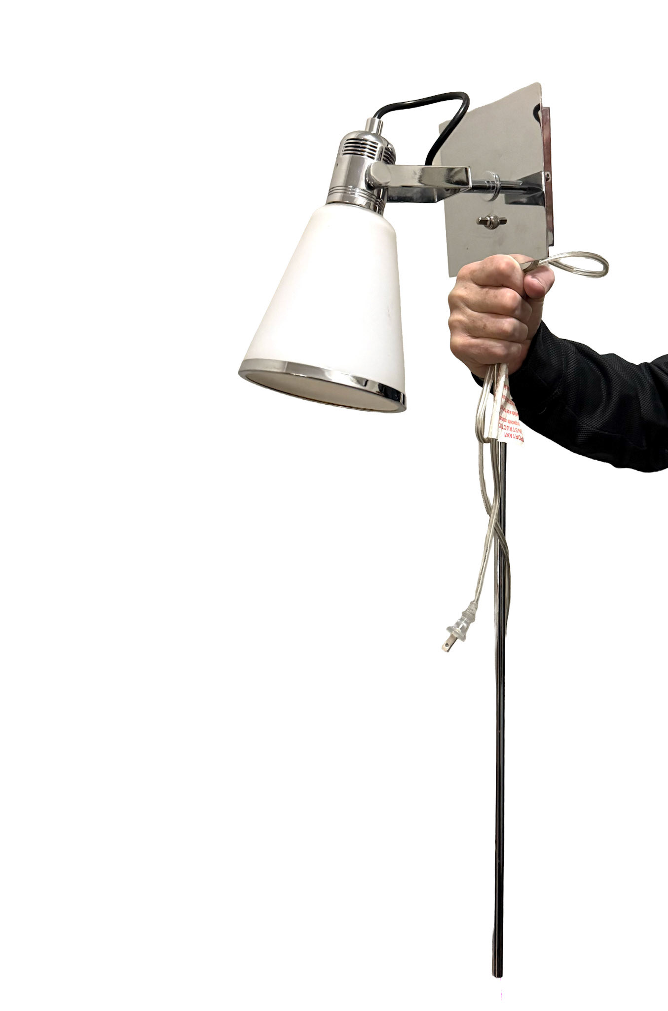 Chrome & Frosted Glass Wall Lamp