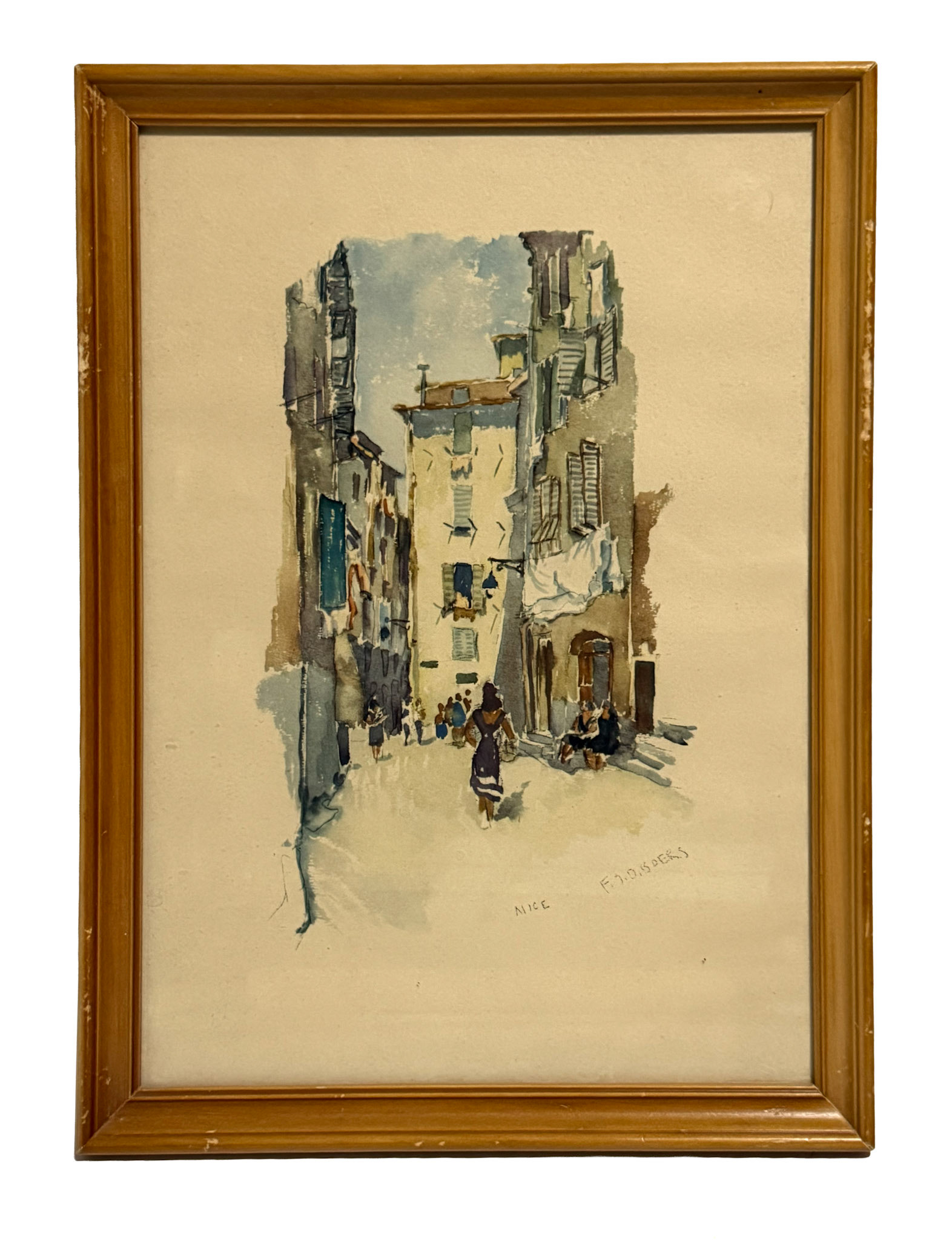 'Nice' Watercolour Francois Jacob Diederich Boers