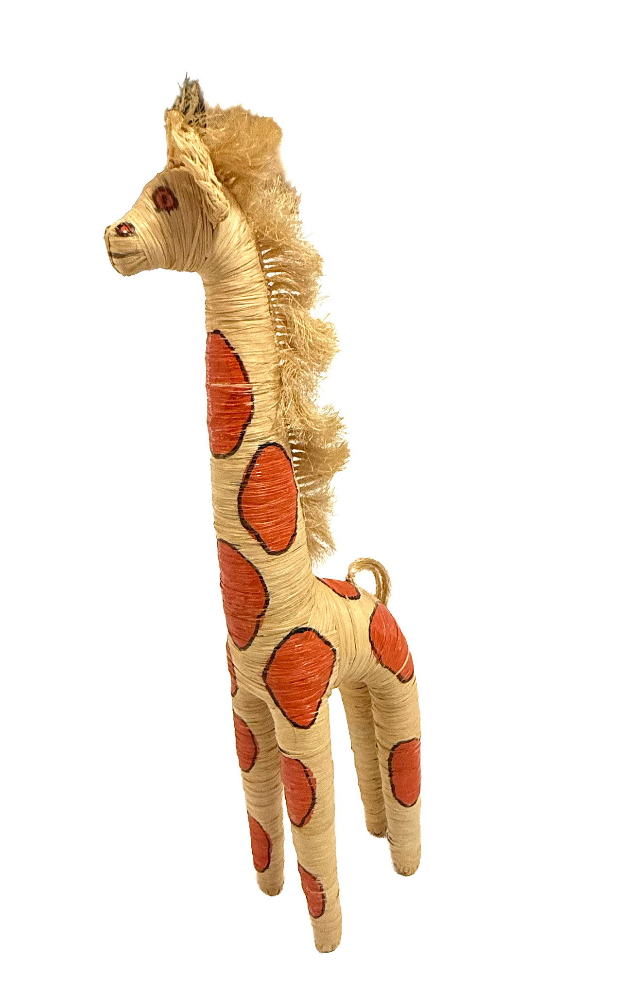 African Raffia Giraffe (Height: 21 in, Width: 3 in, Depth: 5.5 in)