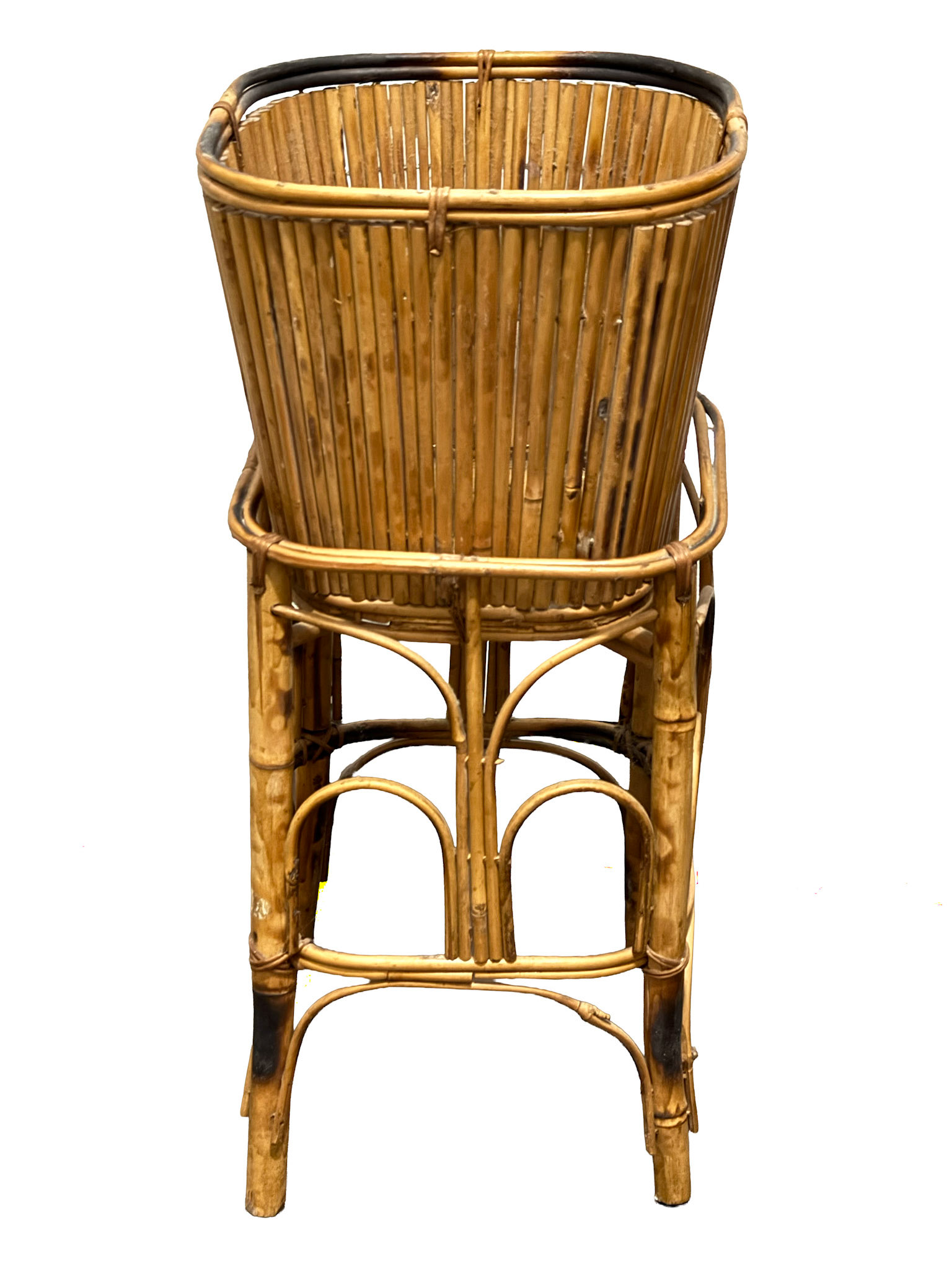 Wicker Bamboo Plant Stand (Height: 20.5 in, Width: 8 in, Depth: 9 in)