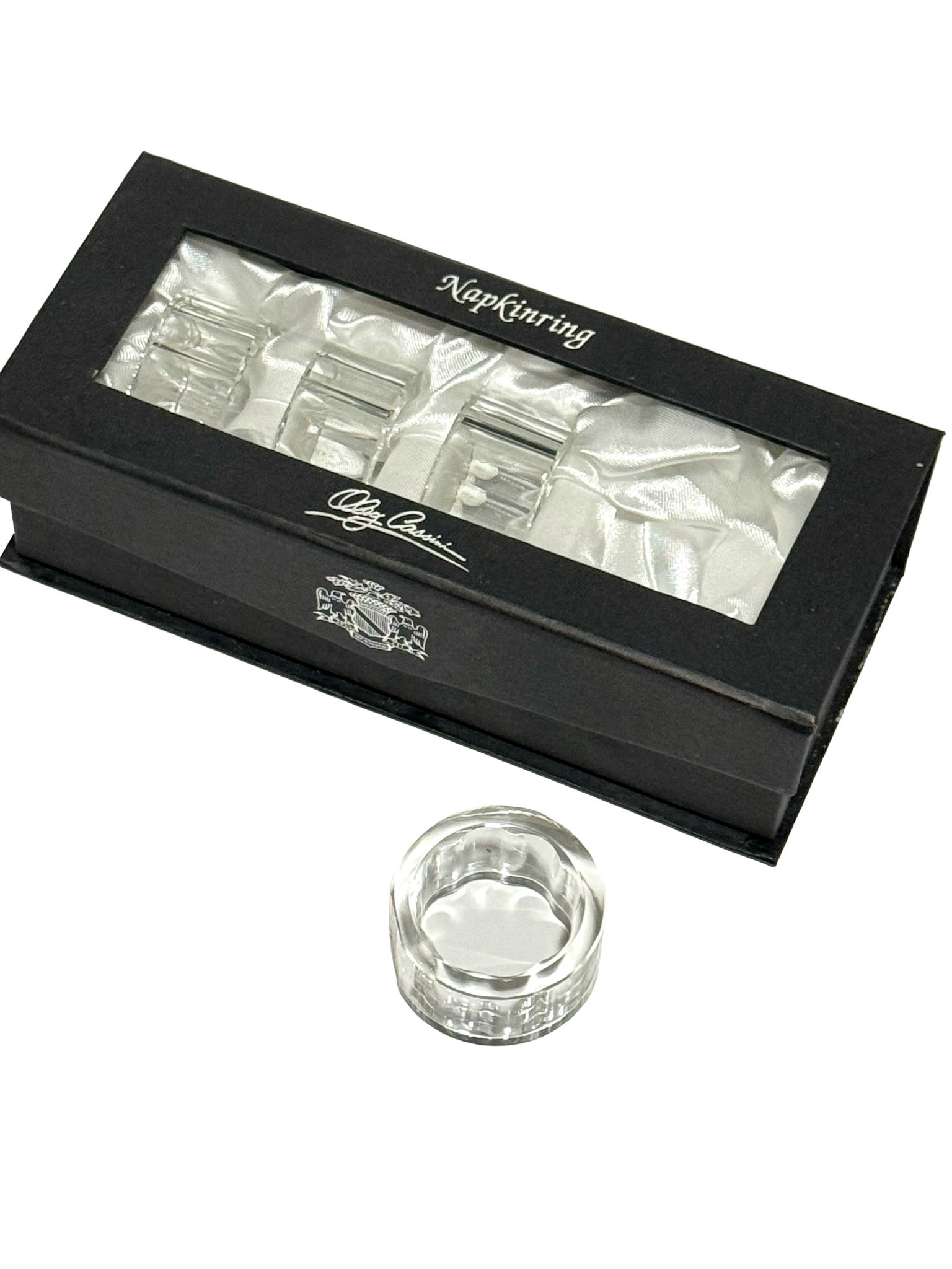 4 Oleg Cassini Napkin Rings (NIB)