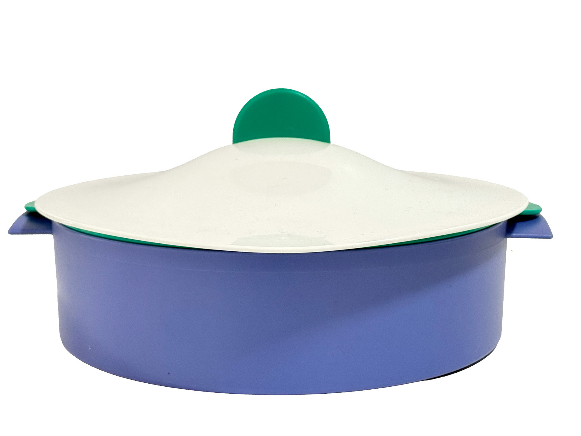 Tupperware Micro Steamer (Bottom Bowl: Width: 9 in x Depth 2.5 in) (Colander: Width: 8.75 x Depth 1.5 in) (Total Height: 5 in)