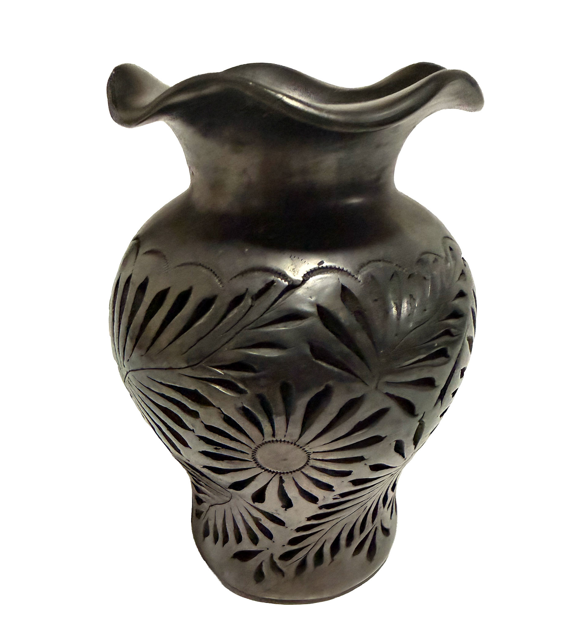 Oaxaca Black Pottery Vase