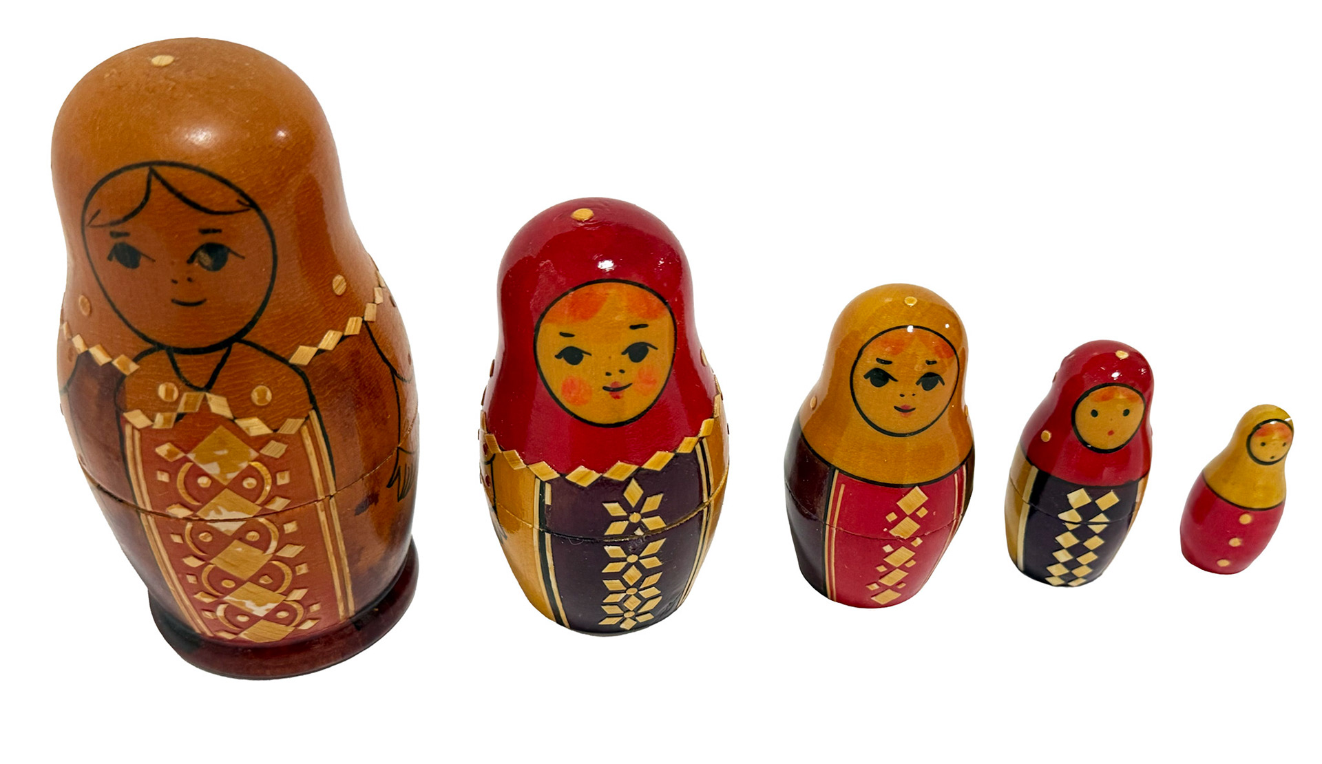 5 Hand Painted Matryoshka Nesting Dolls