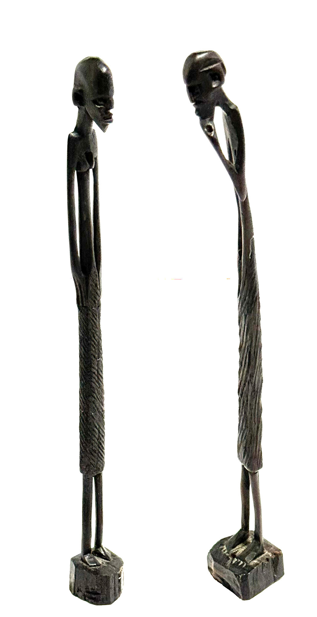 Hand Carved African  Ebony Stick Figures