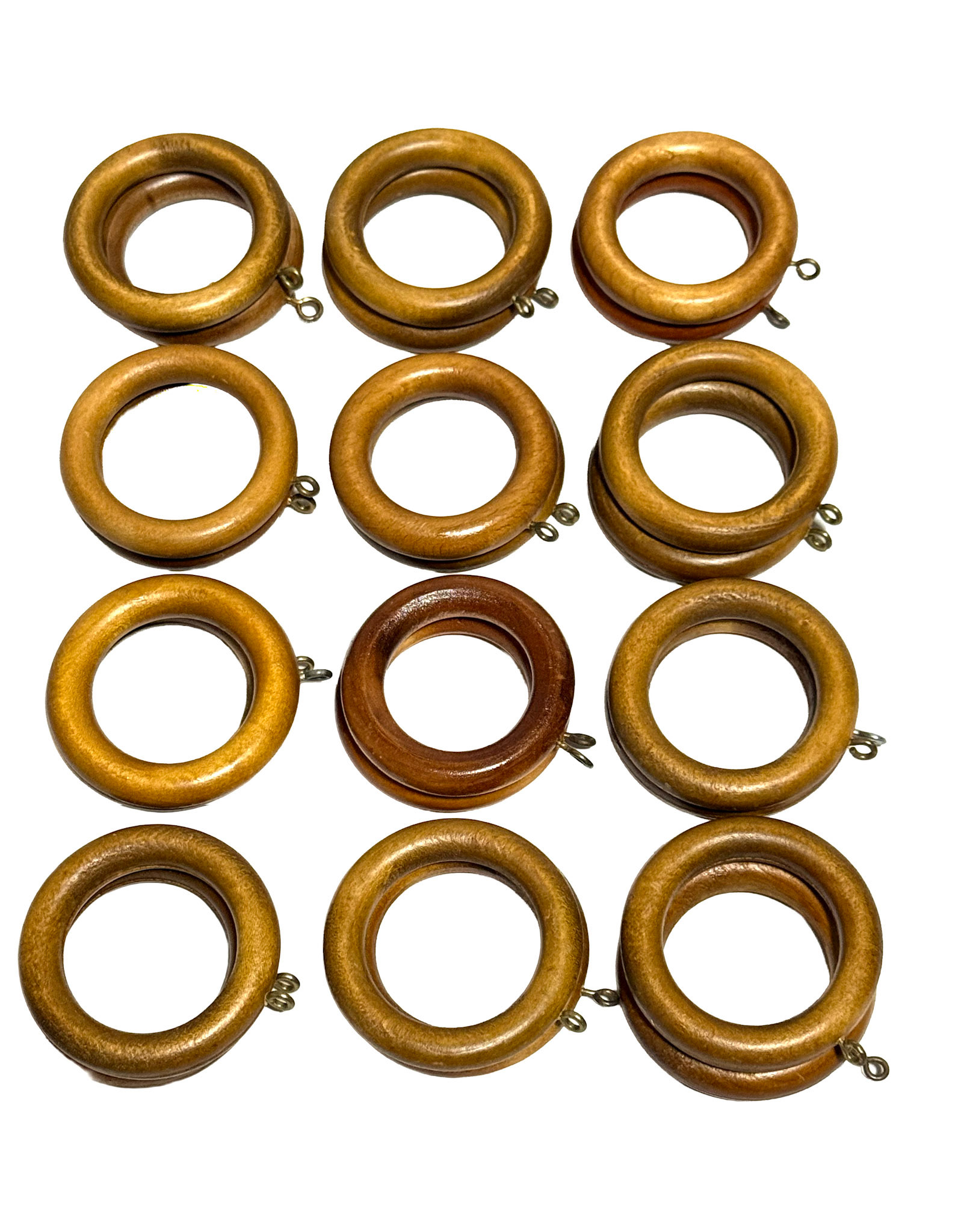 24 Wood Curtain Rings With Eyelets