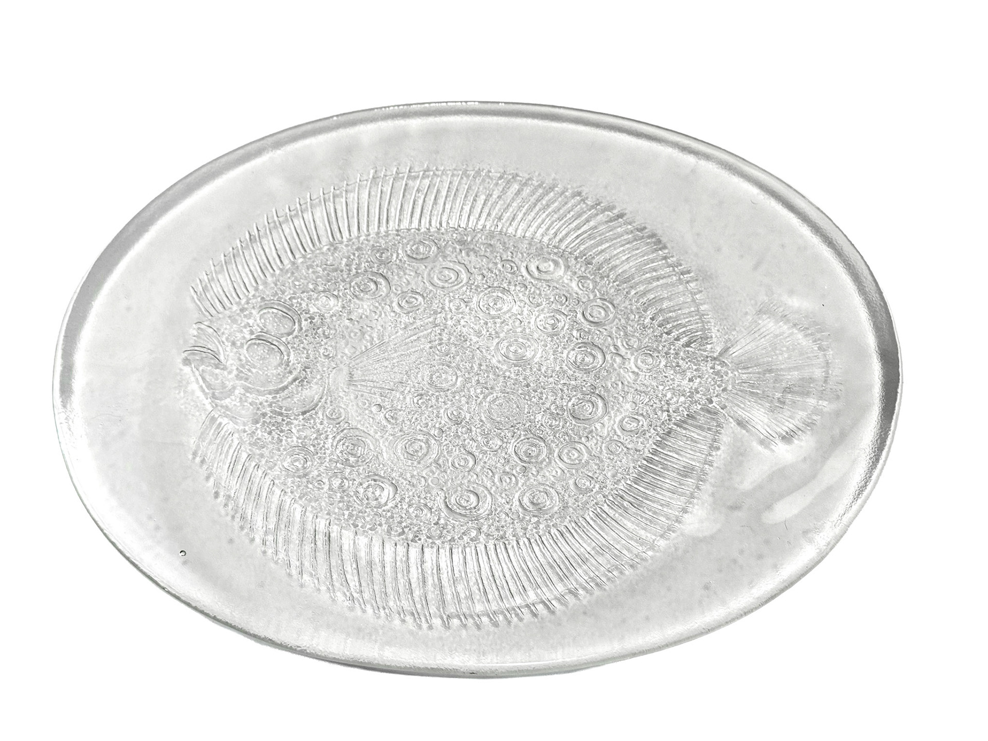 Kosta Boda 'Party' Fish Platter by Göran Wärff (Length: 13.5 in, Width: 10.5 in, Height: .75 in)