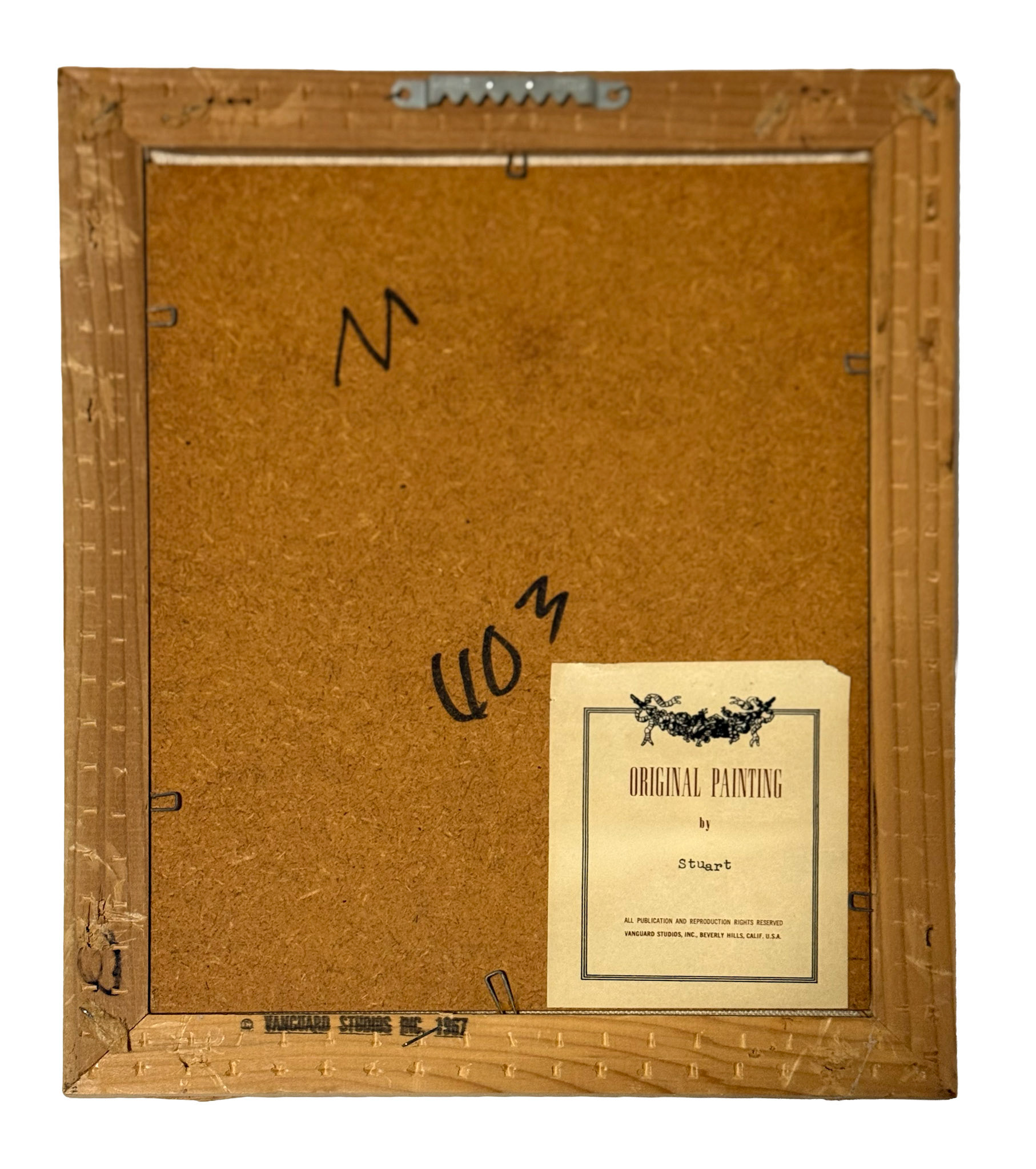 Back Label Of Vanguard Studio 