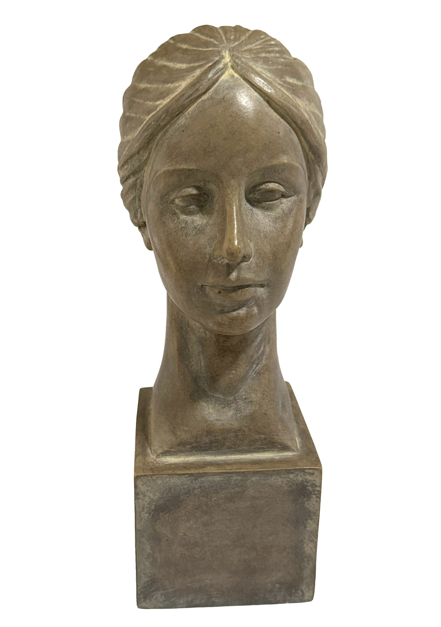 Resin Head Sculpture (Height: 16 in, Width: 6 in, Depth 9.5 in)