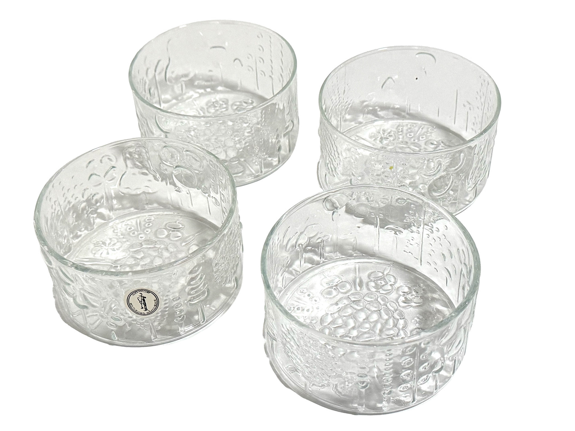 4 Iittala Nuutajarvi Finland Flora Glass Bowls (Diameter: 7.75 in. Height: 4 in)