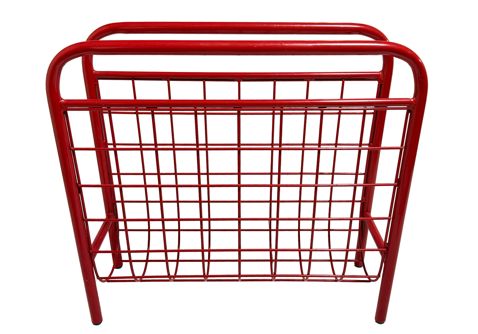 Amisco Red Metal Magazine Rack (Length: 17 in, Width: 6.5 in, Height: 16.5 in)