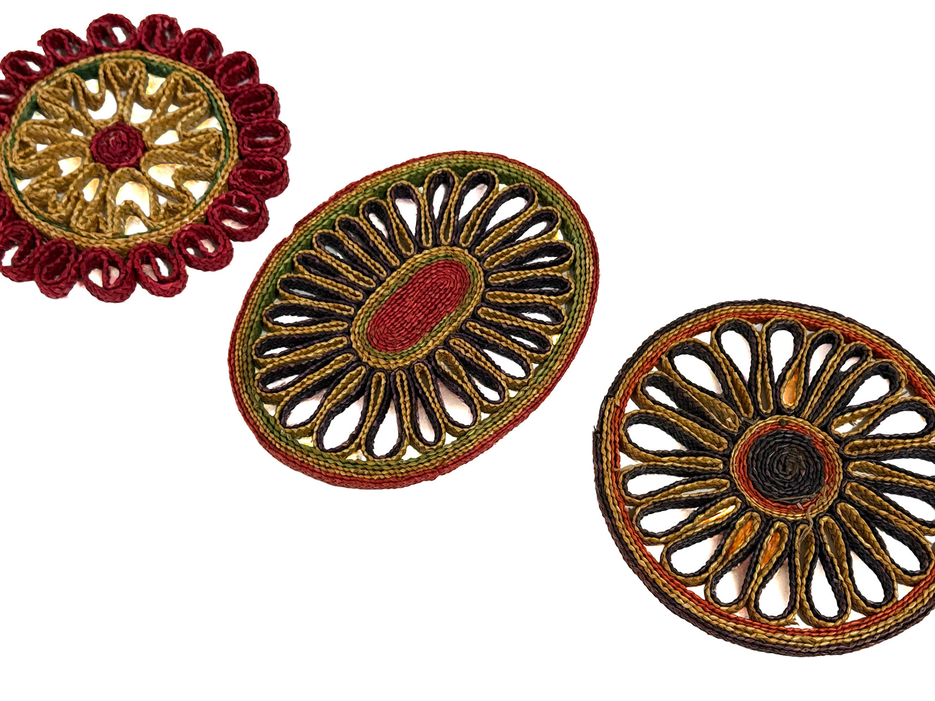 3 Woven Straw Trivets
