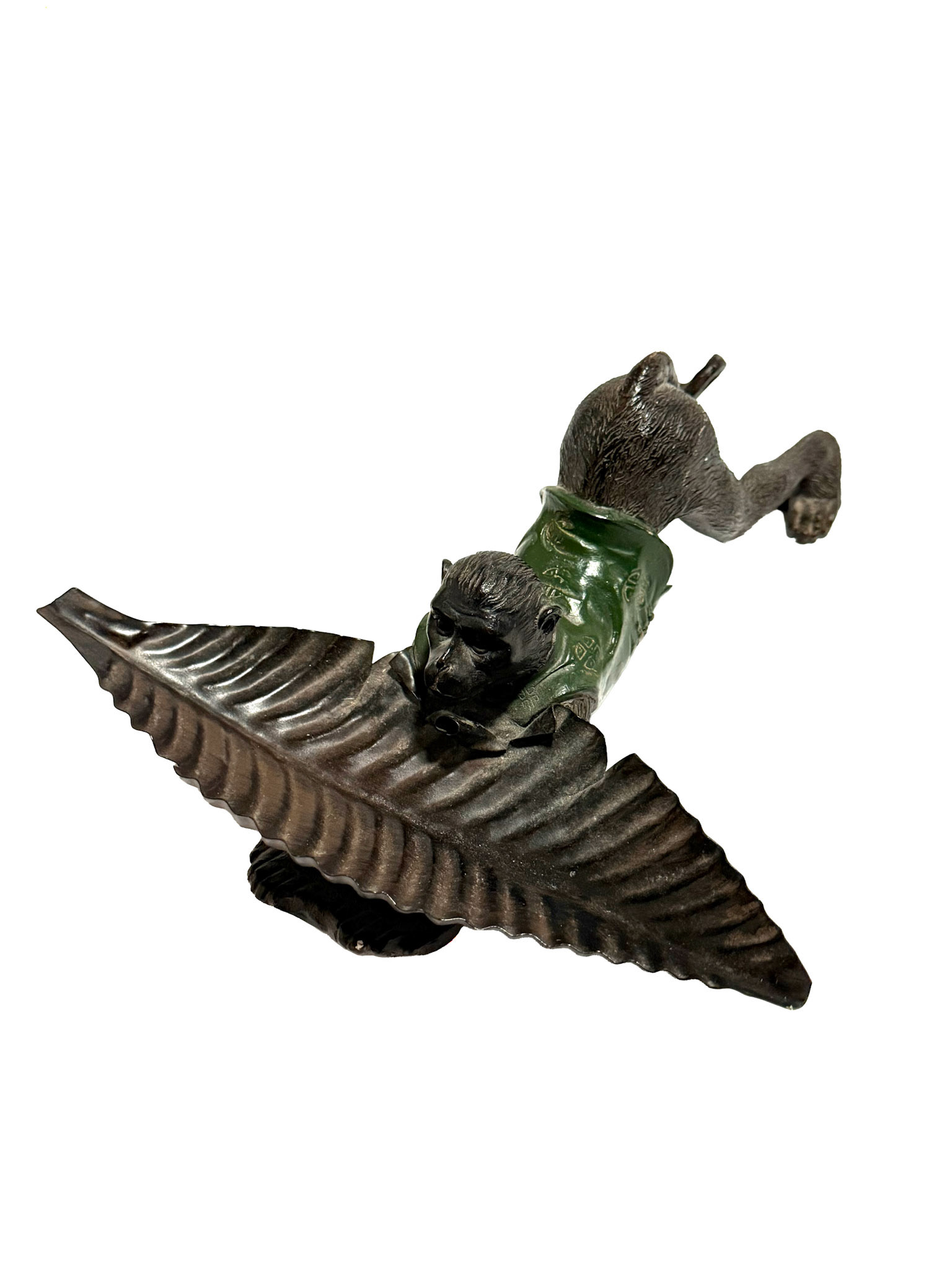 Metal Monkey & Leaf Dish