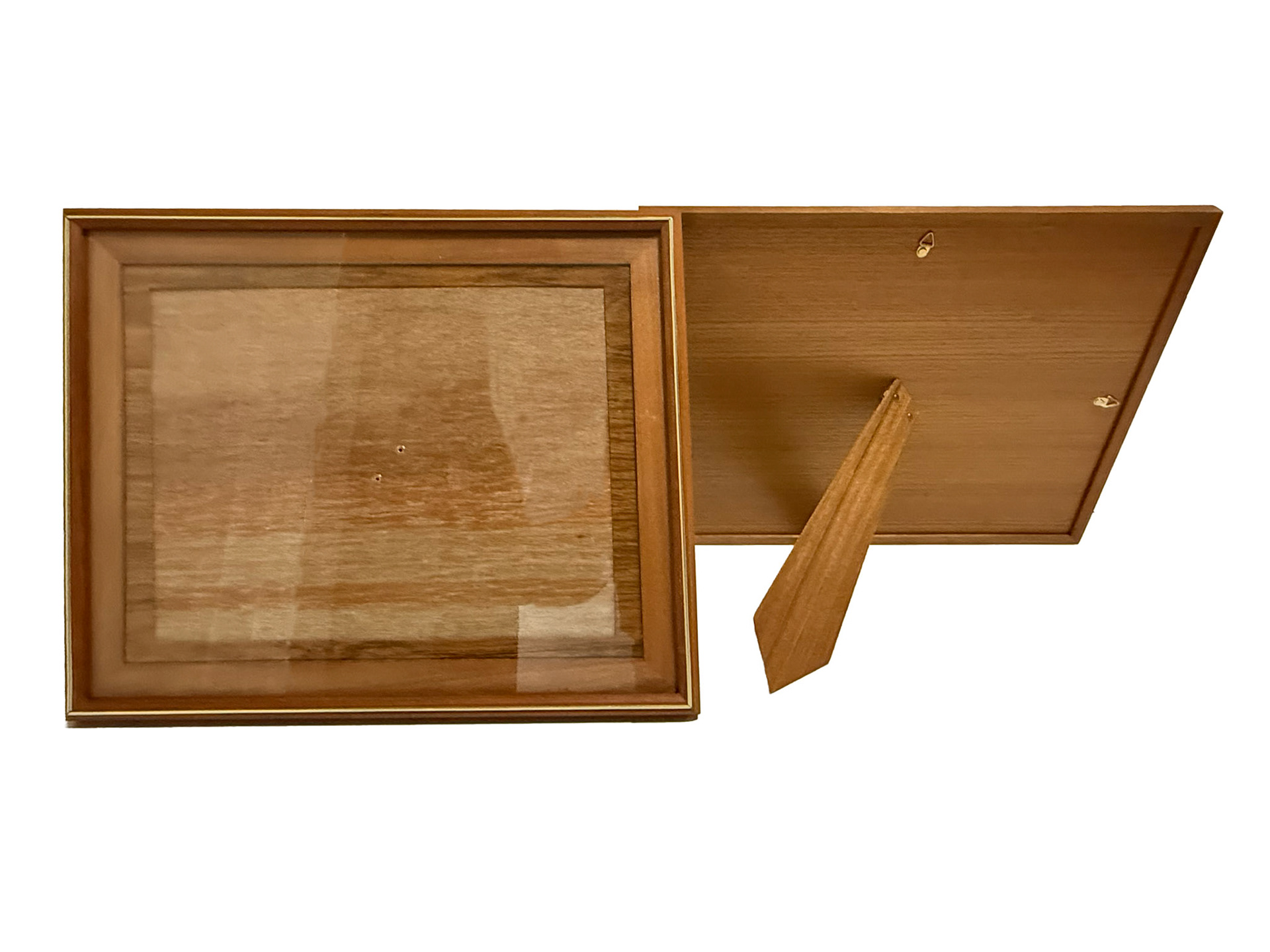 2 Wood Frame With Gold Trim Landscape & Portrait Orientation (Frame: Length 16..5 in x Width 13.5) (Mat Opening: Length 13.5 in, Width: 10.5 in)