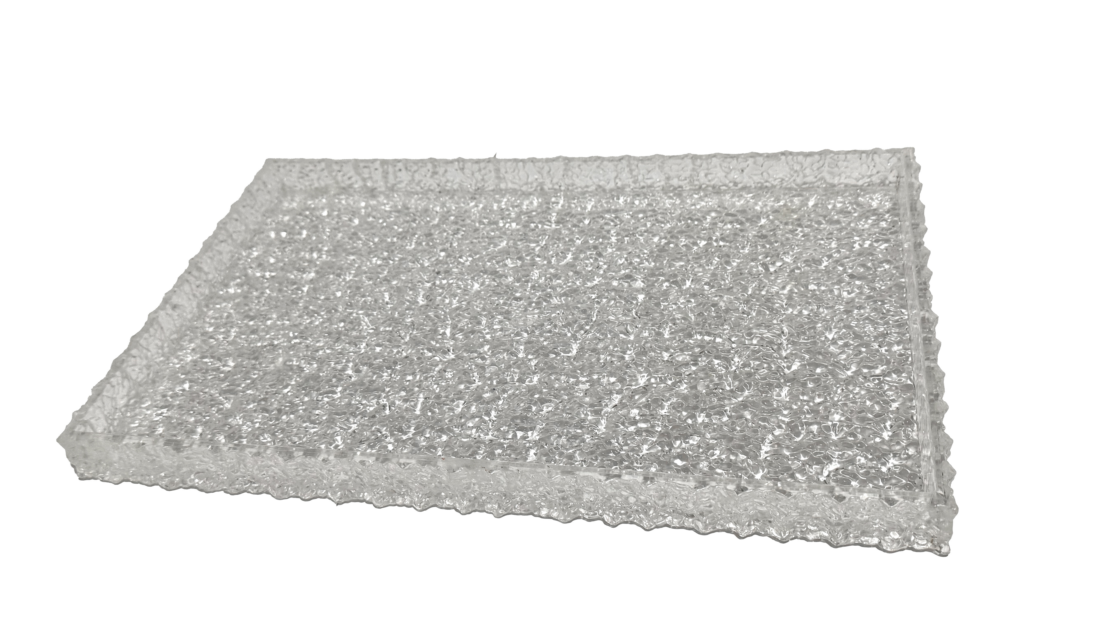 William Bounds 60s Grainware Faceted Lucite Service Tray (Height: 1.25 in, Width: 19.25 in, Depth: 12 in)