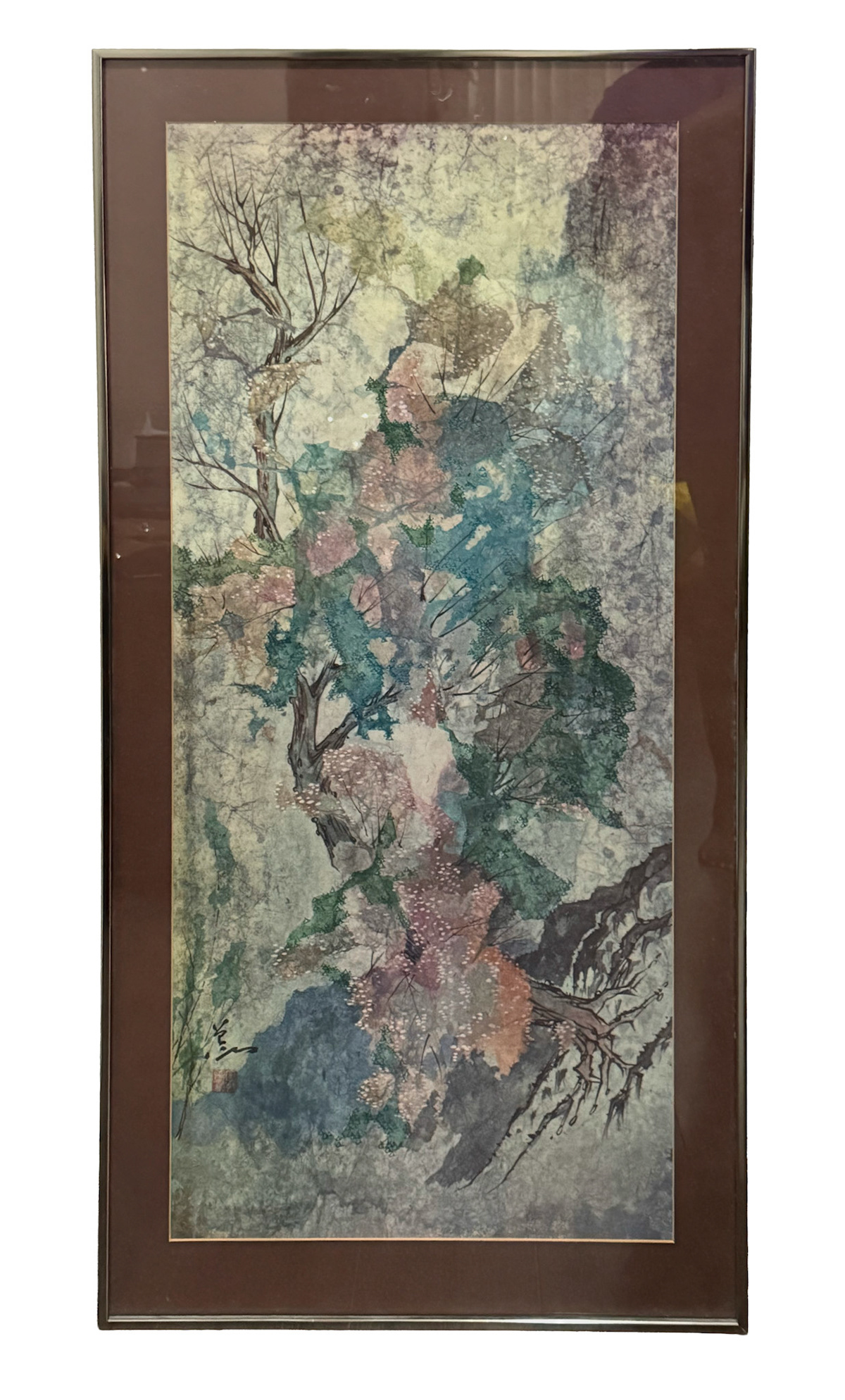 'Lone Tree' Print: Pang Tseng-Ying (Frame: 19 in x 39 in) (Artwork: 14.5 in x 34 in)