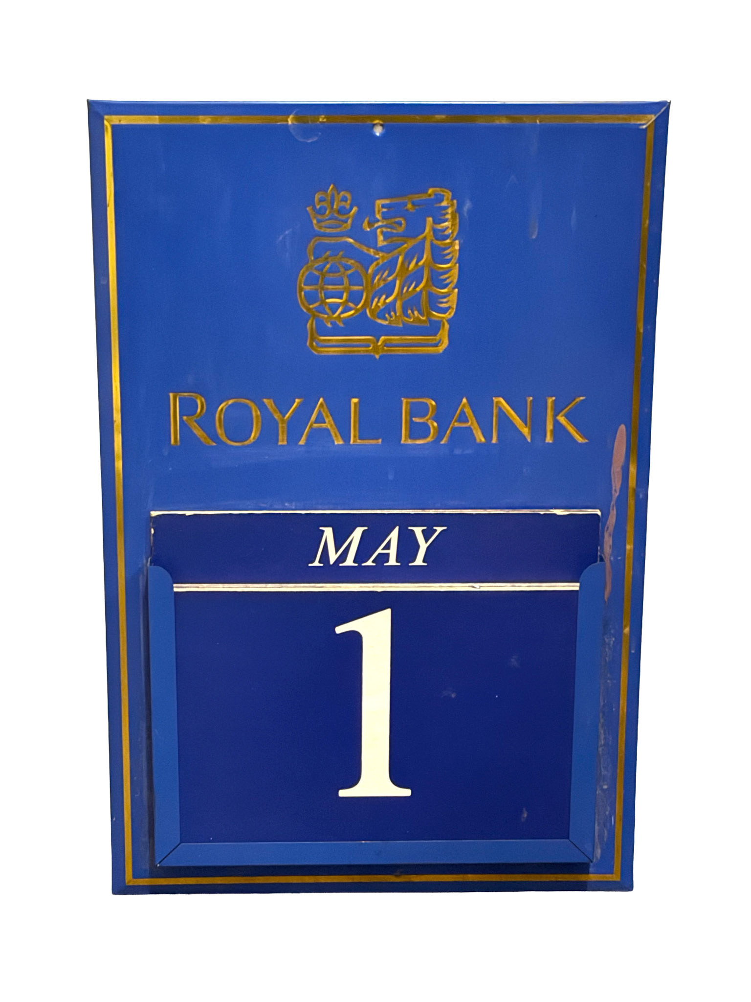 Tin Plate Royal Bank Perpetual Calendar (Width 12 in, Length 18.5 in)